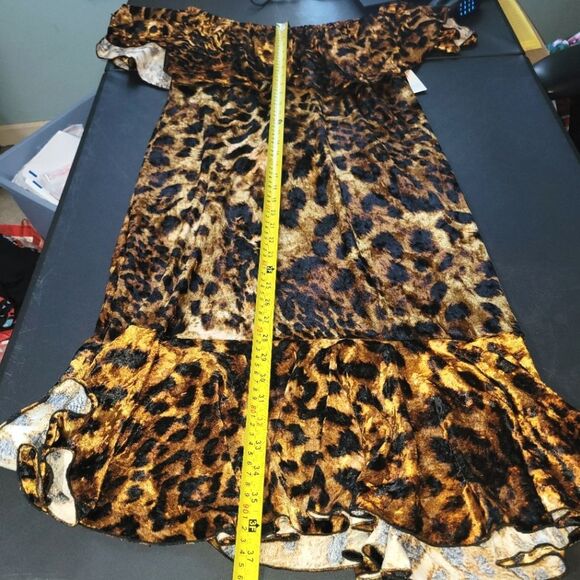 New Leopard Print Mermaid Flounce Dress XL - Picture 6 of 13